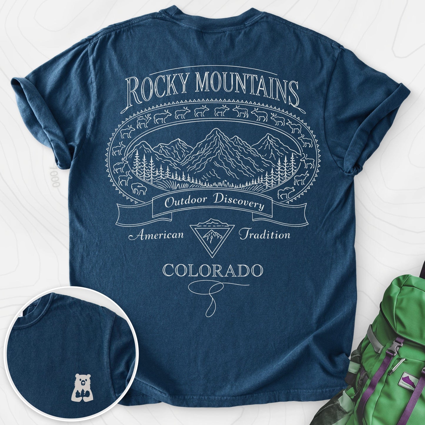 Rocky Mountains Colorado Back Print
