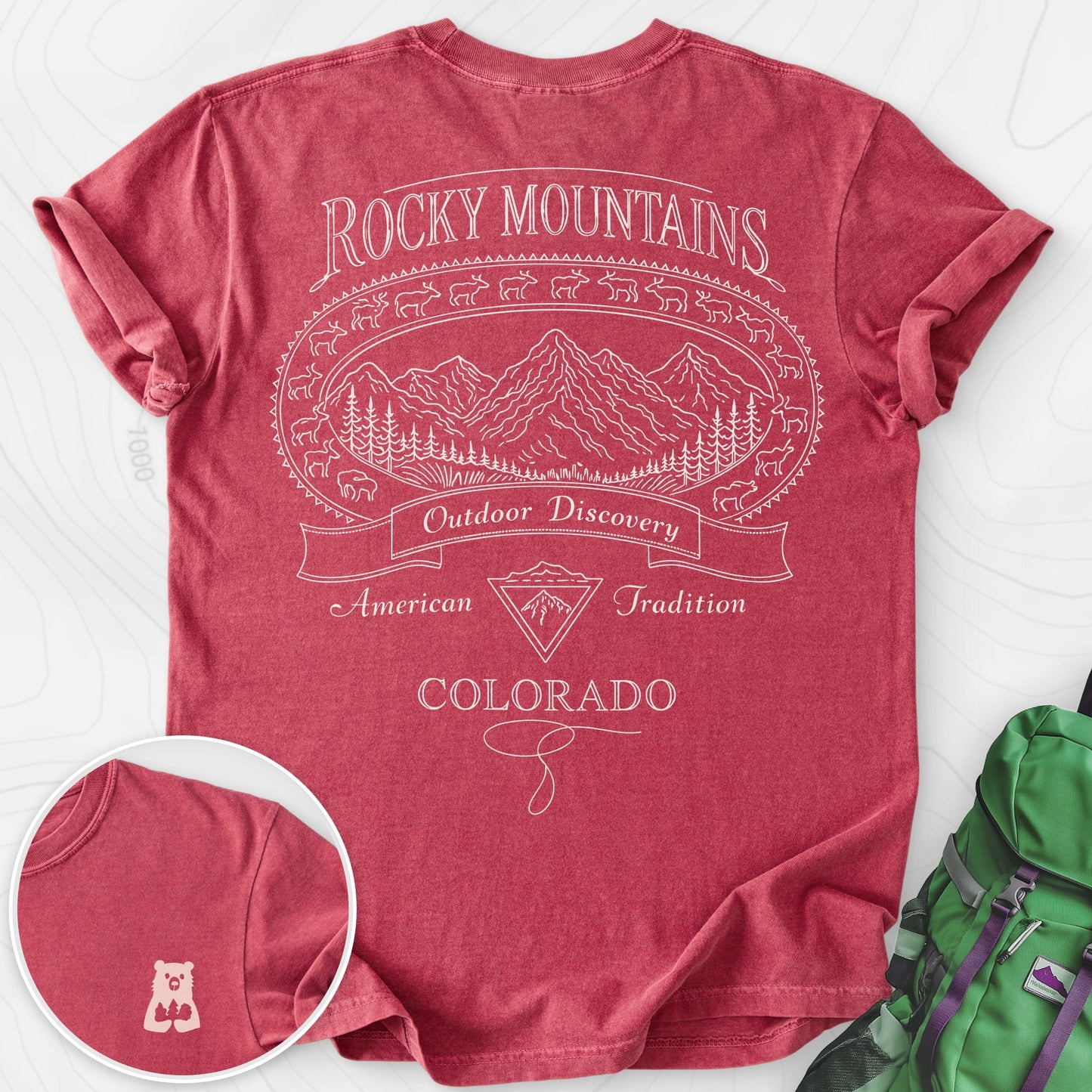 Rocky Mountains Colorado Back Print