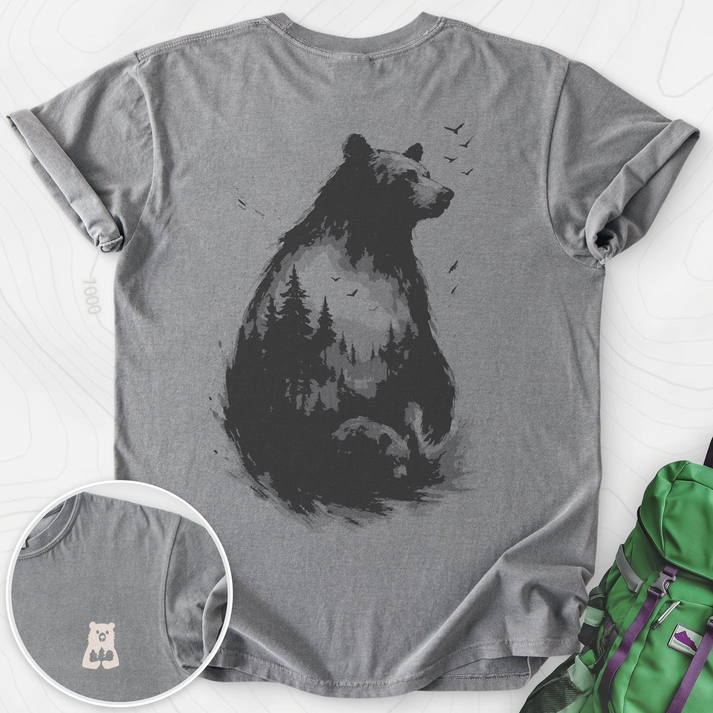 Bear Silhouette Back Print