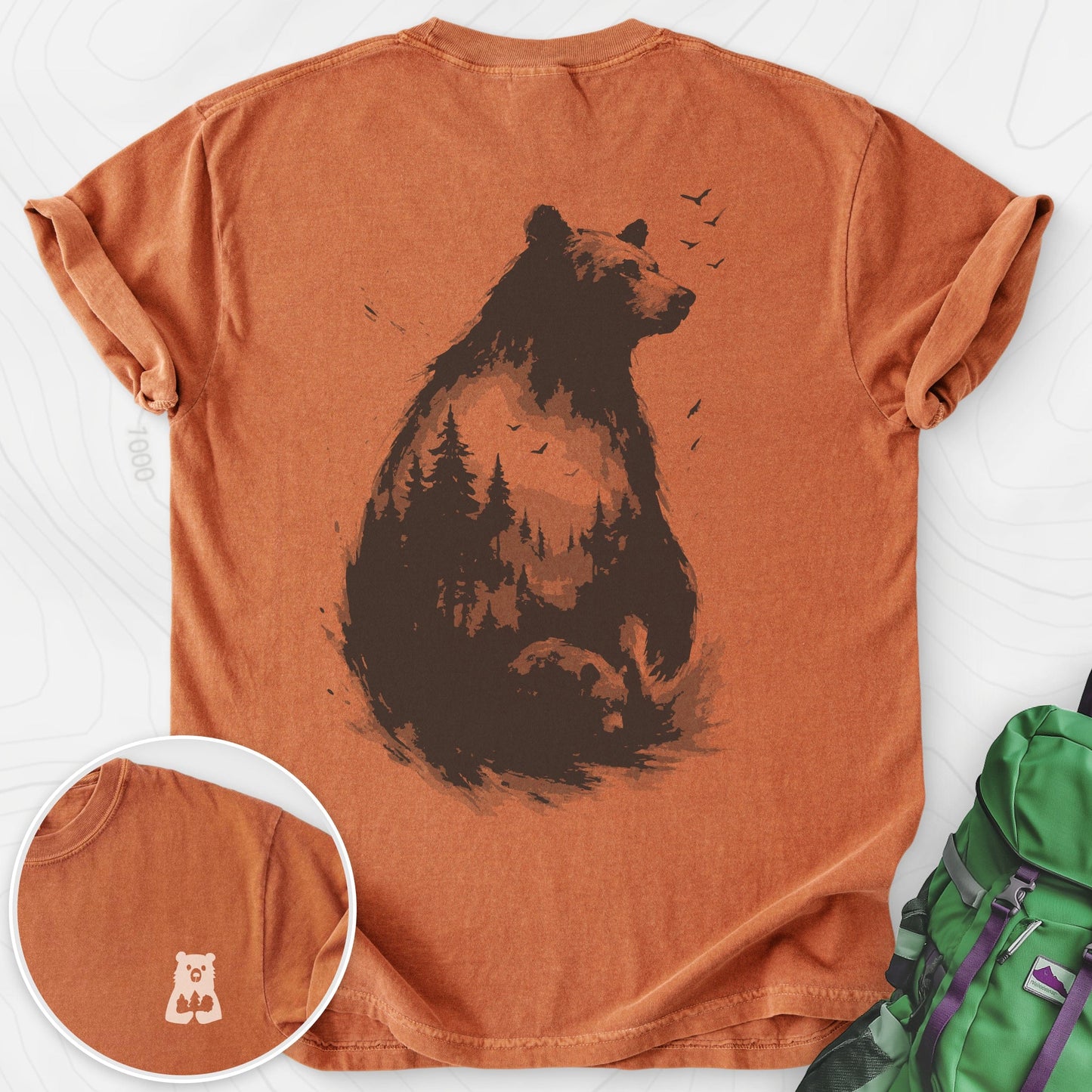 Bear Silhouette Back Print