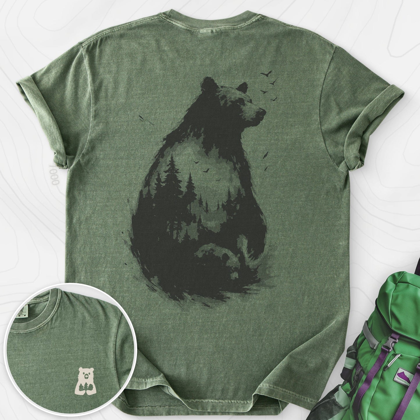 Bear Silhouette Back Print
