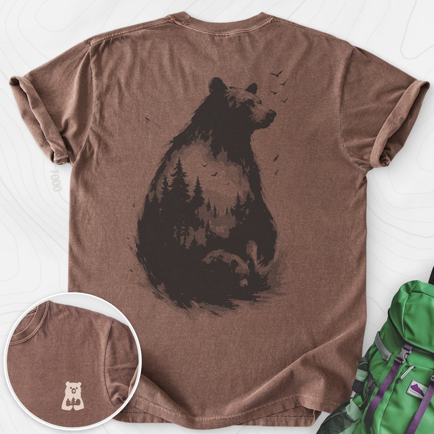 Bear Silhouette Back Print