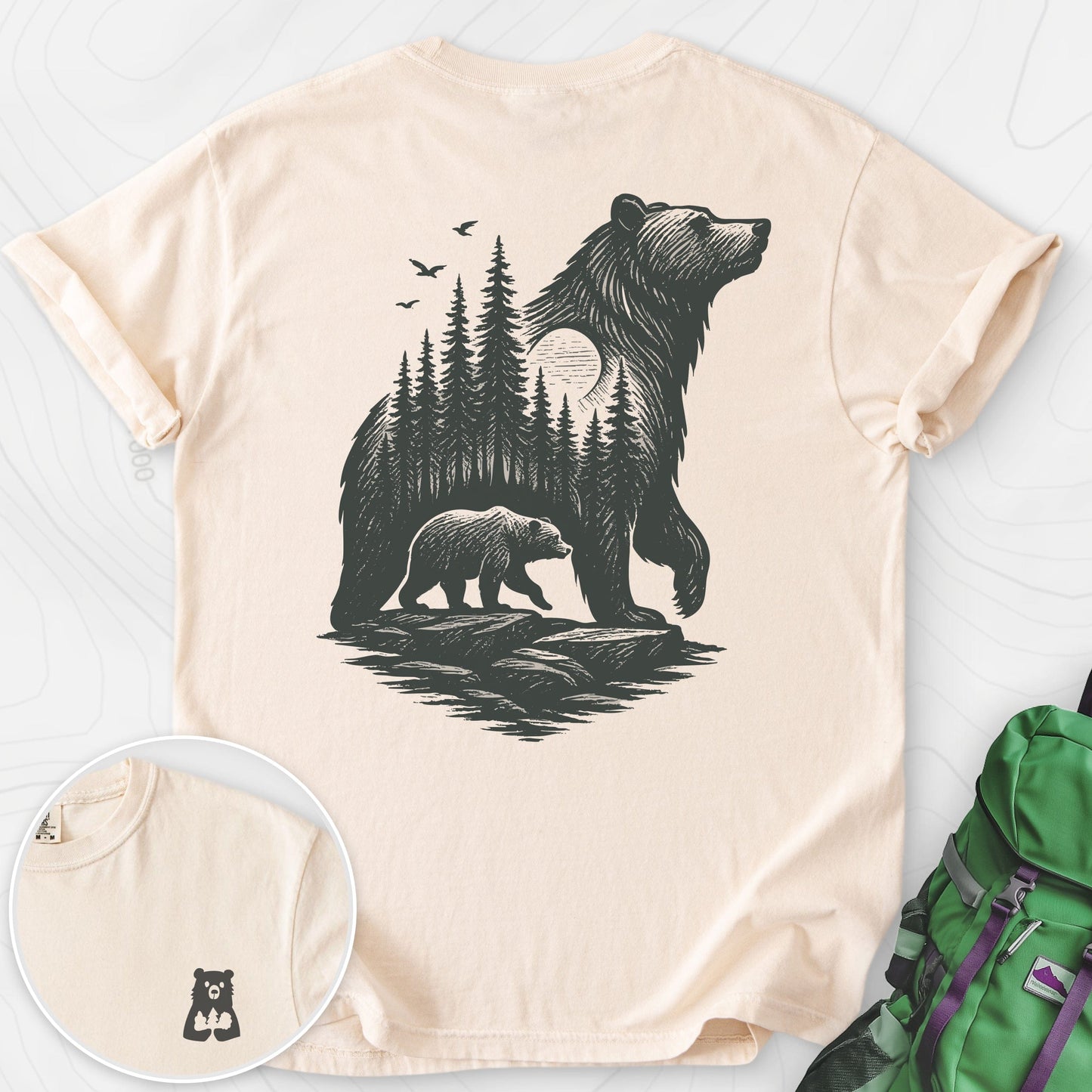Bear Cub Silhouette Back Print