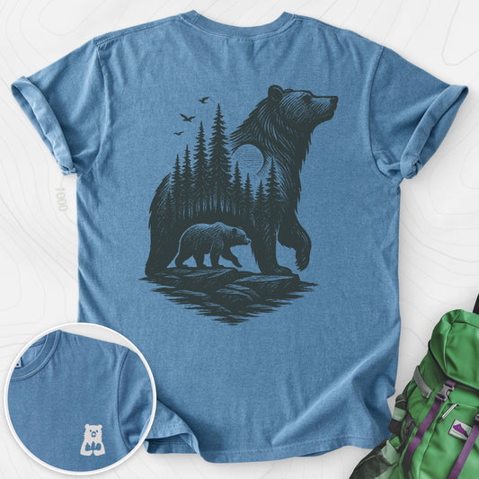 Bear Cub Silhouette Back Print