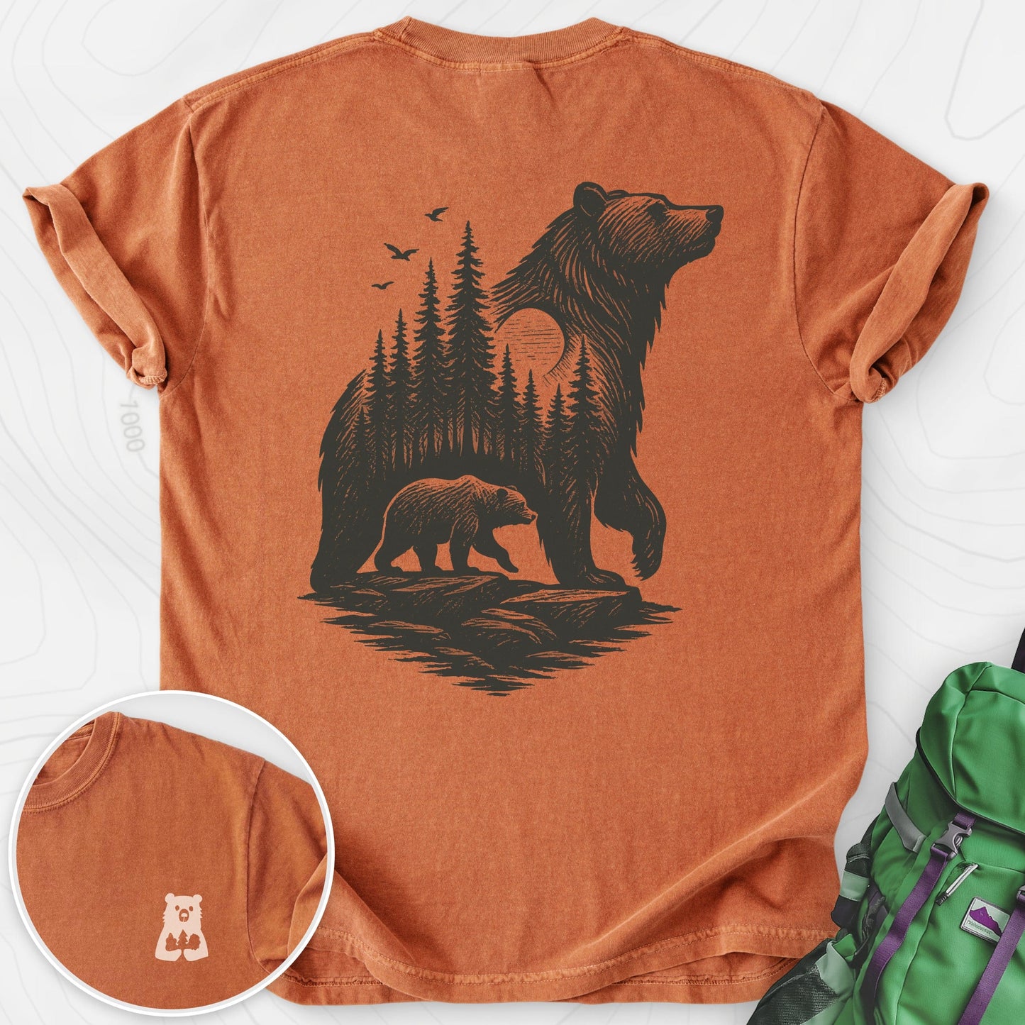 Bear Cub Silhouette Back Print