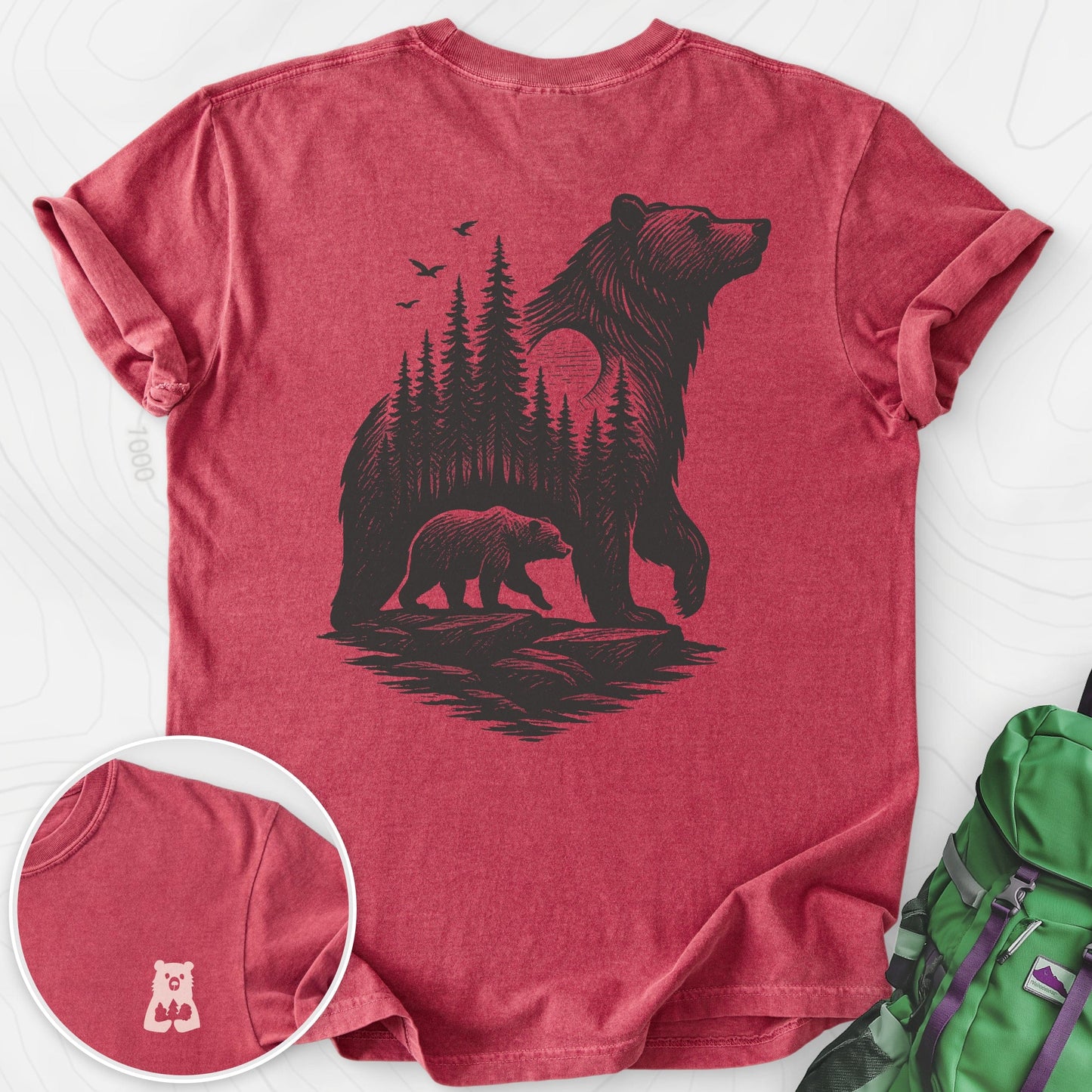 Bear Cub Silhouette Back Print