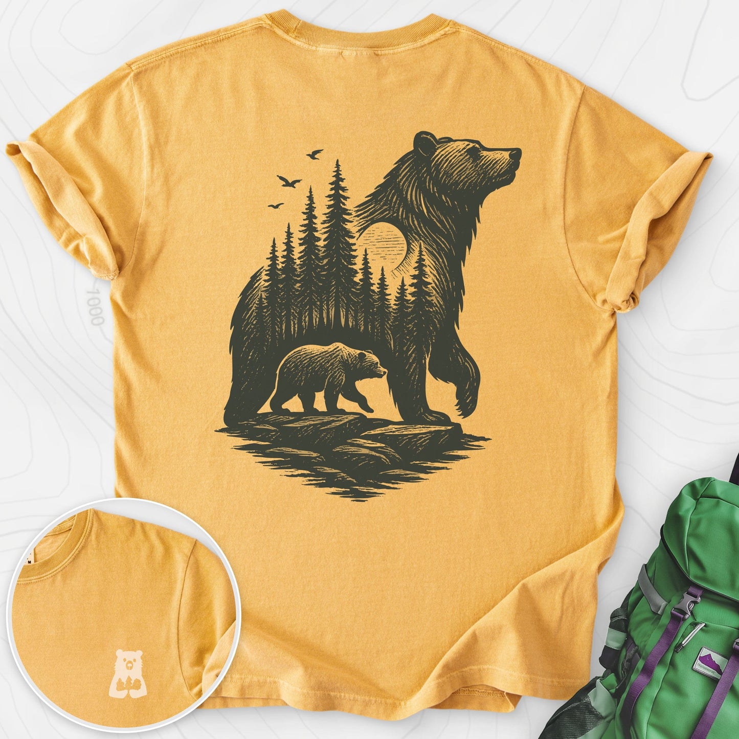 Bear Cub Silhouette Back Print
