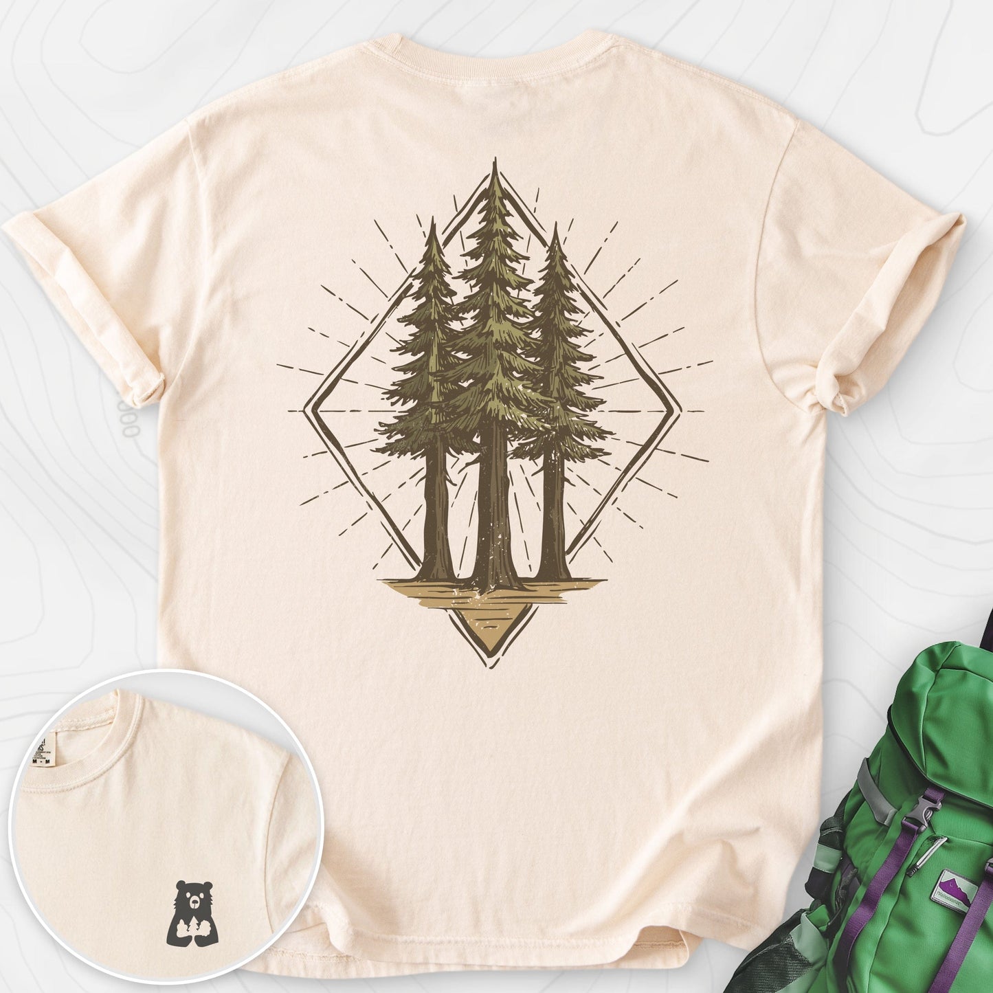 Pine Forest Badge Back Print