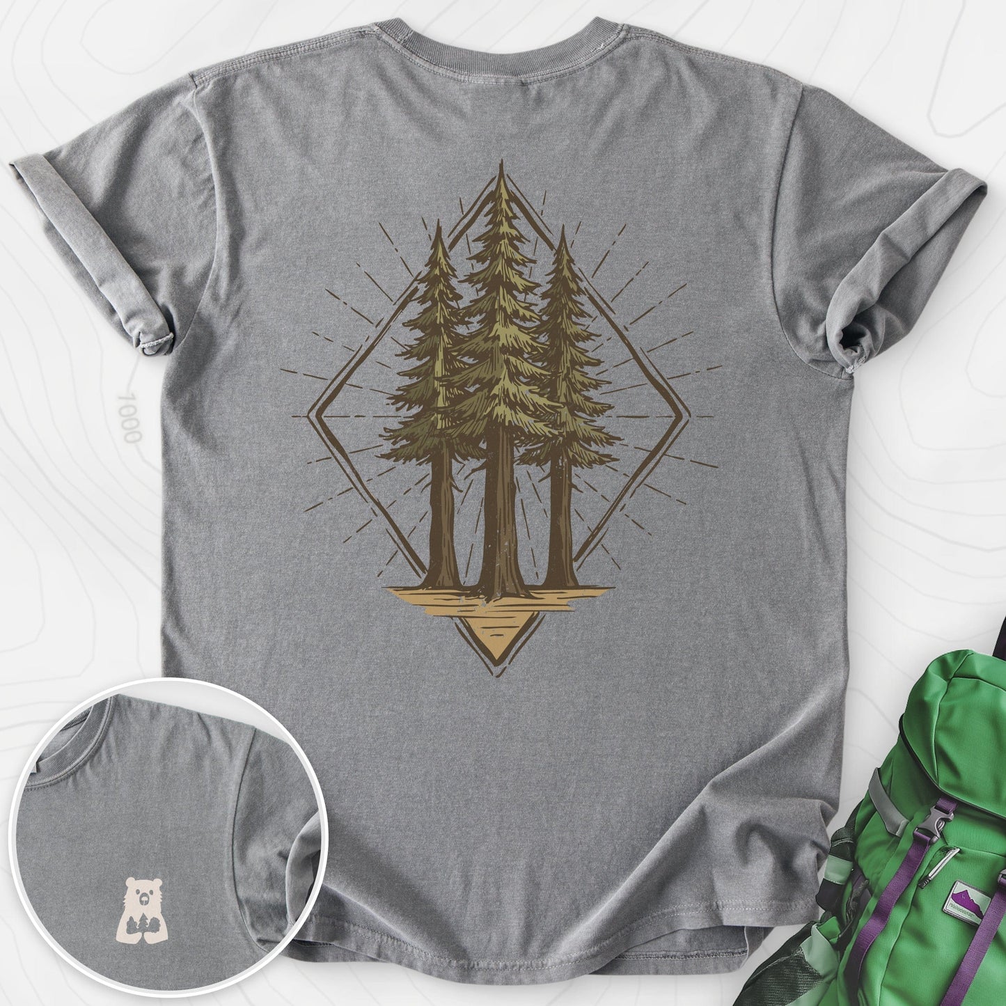 Pine Forest Badge Back Print