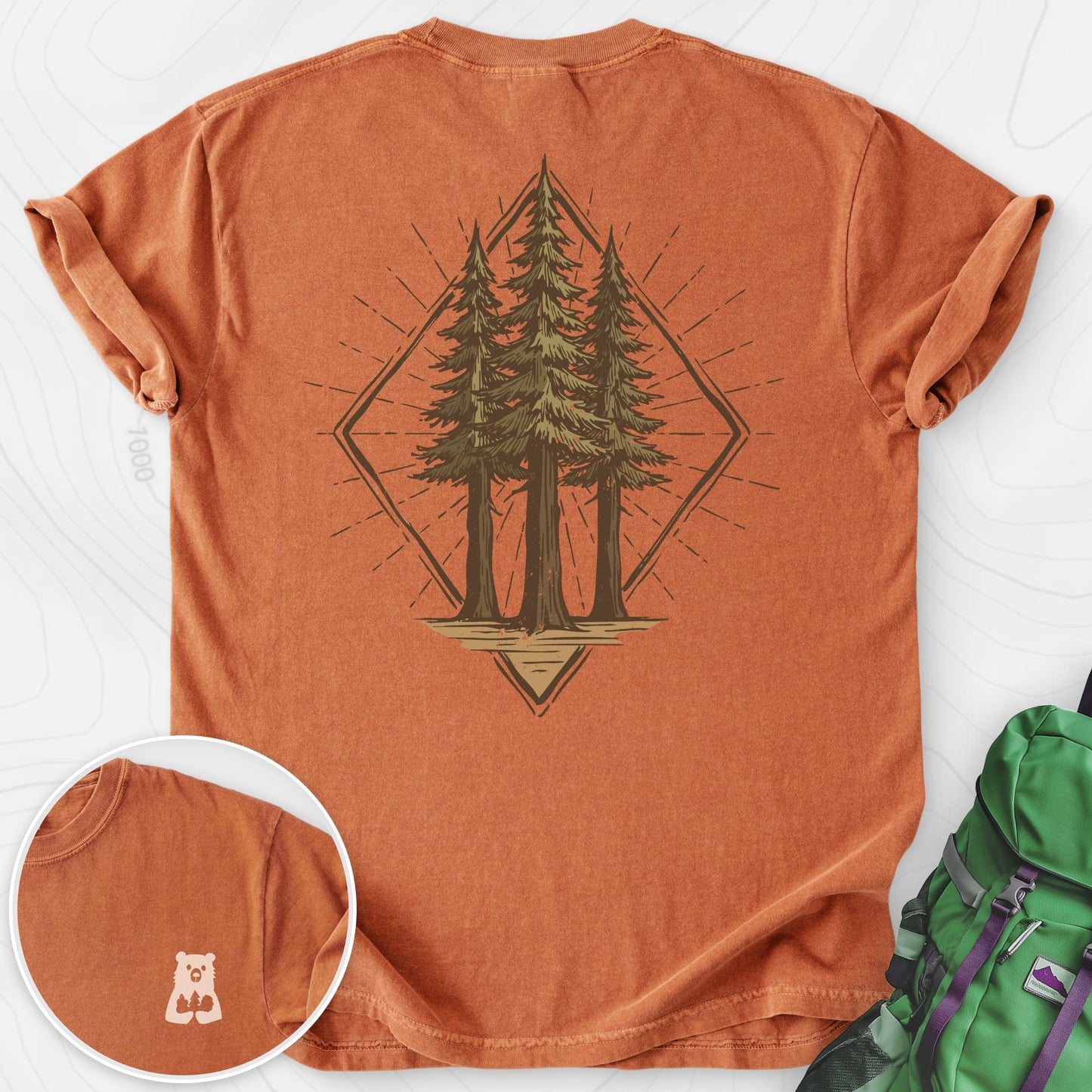 Pine Forest Badge Back Print