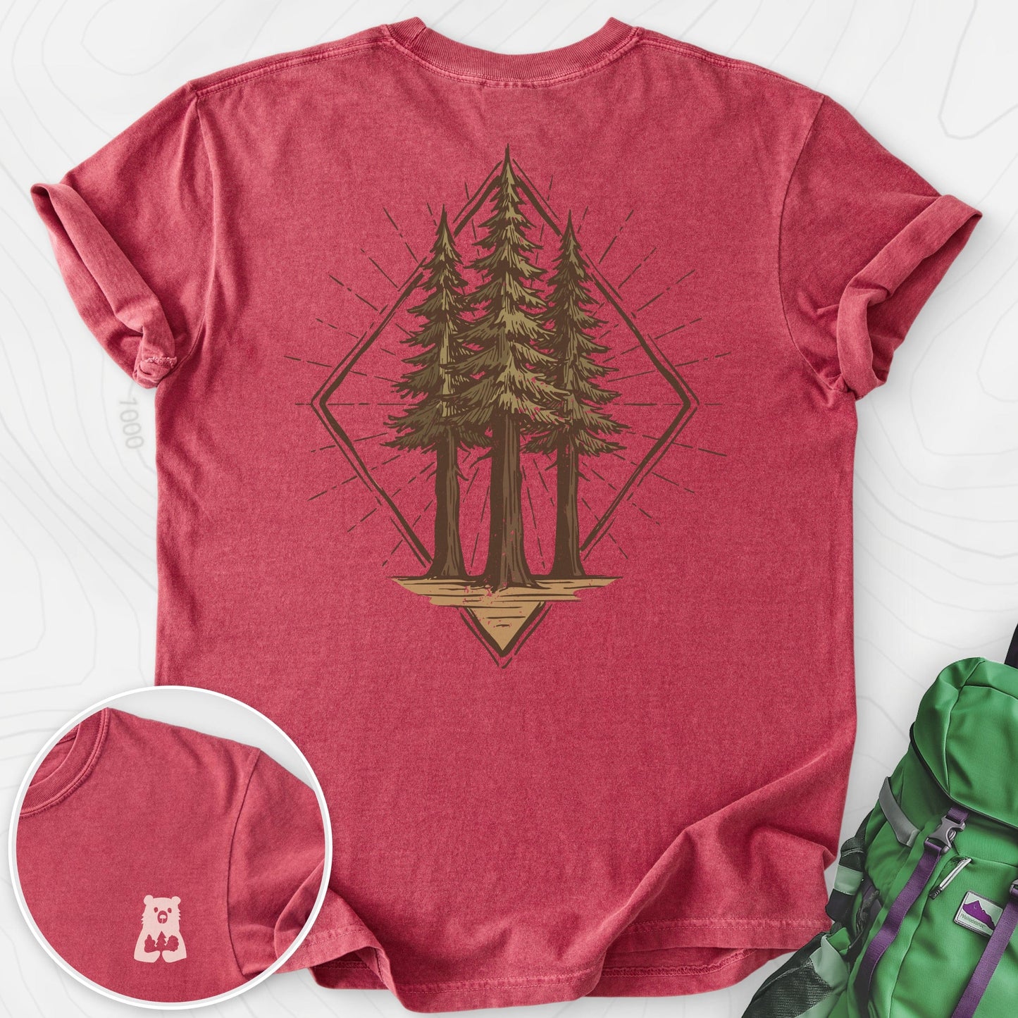 Pine Forest Badge Back Print