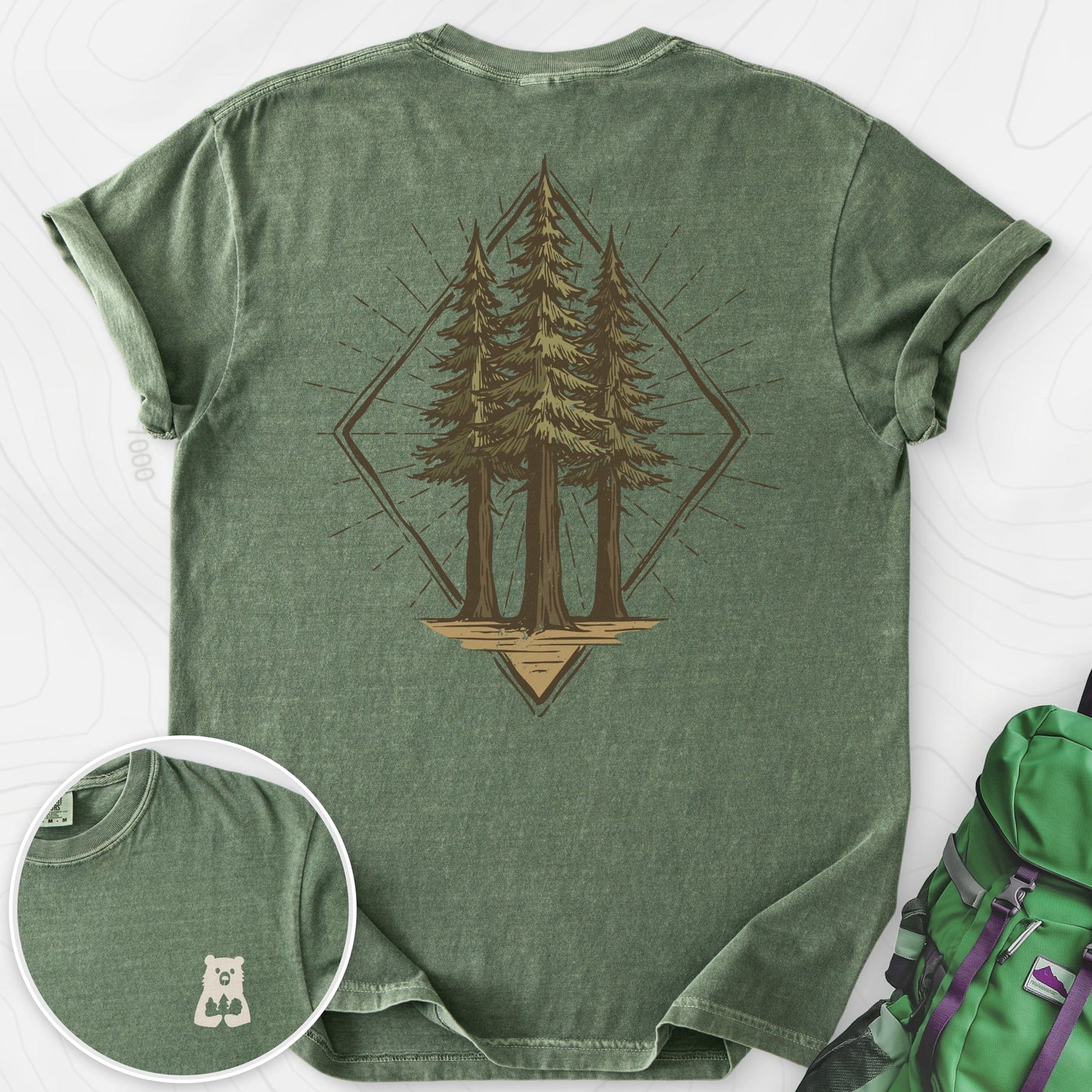 Pine Forest Badge Back Print