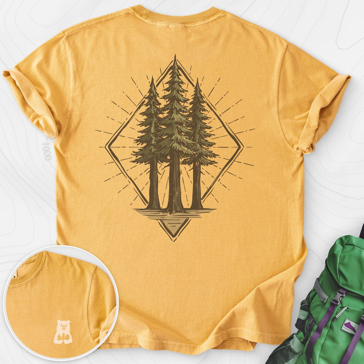 Pine Forest Badge Back Print