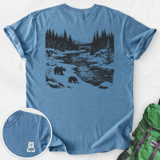 River Bear Scene Back Print