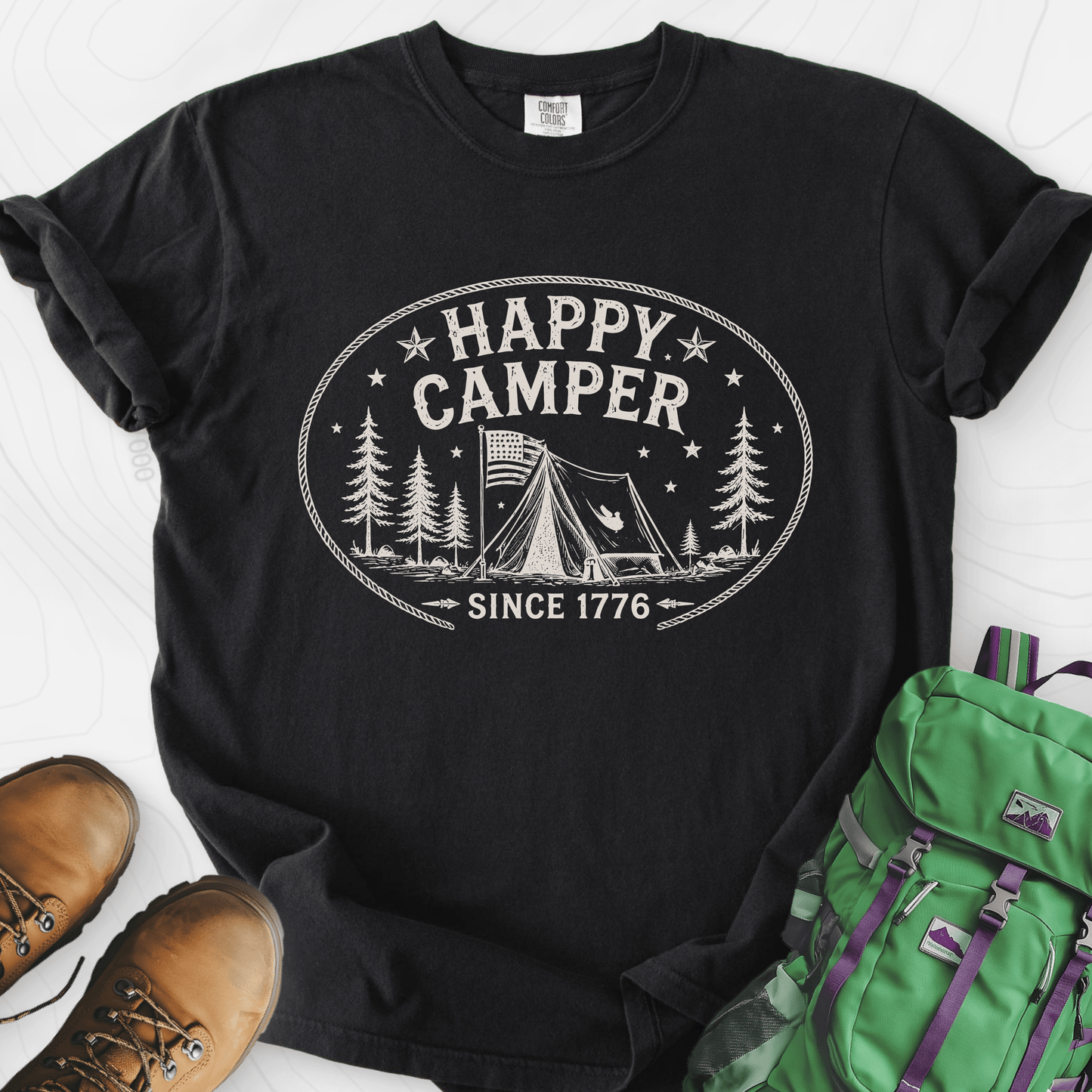 Happy Camper Badge T-Shirt