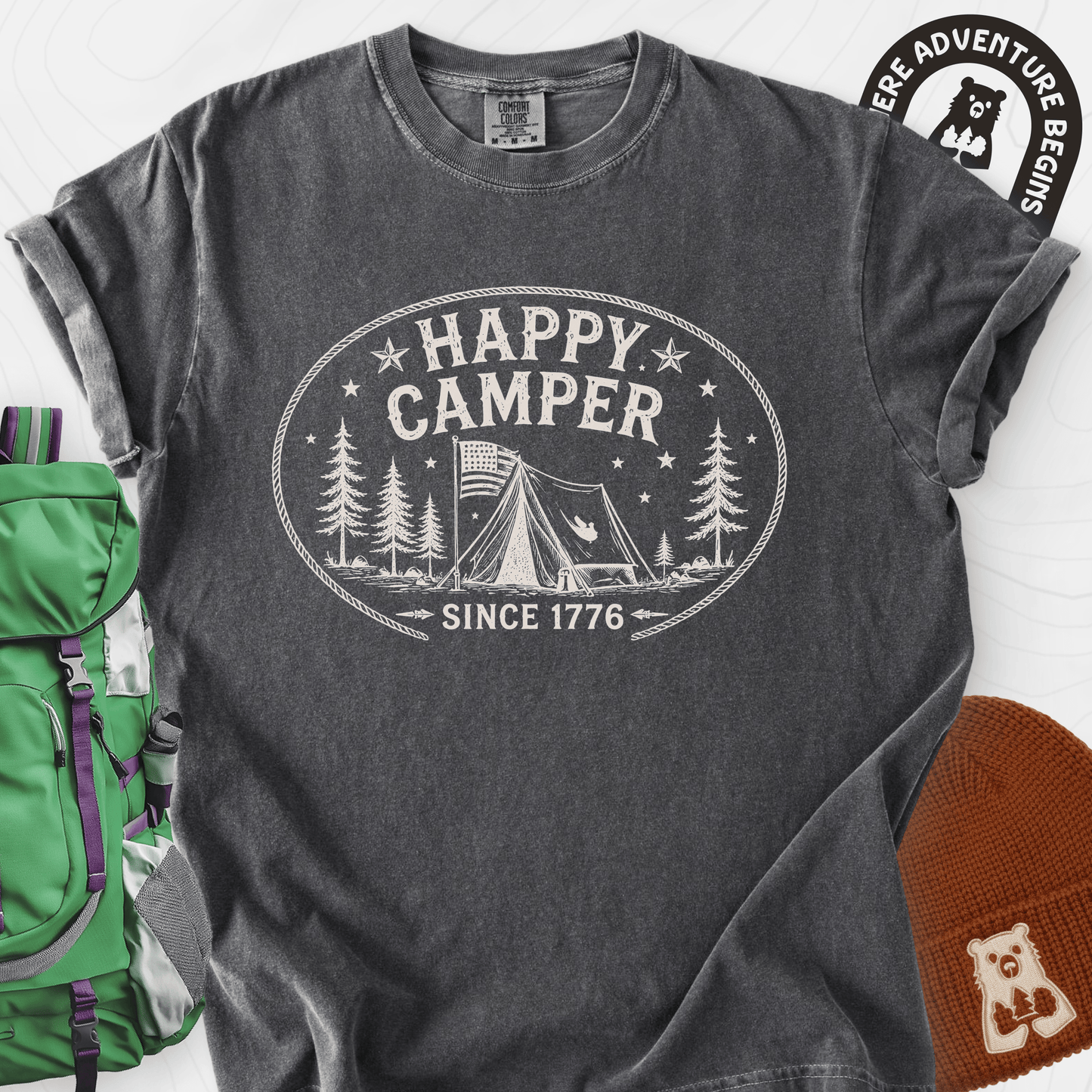 Happy Camper Badge T-Shirt