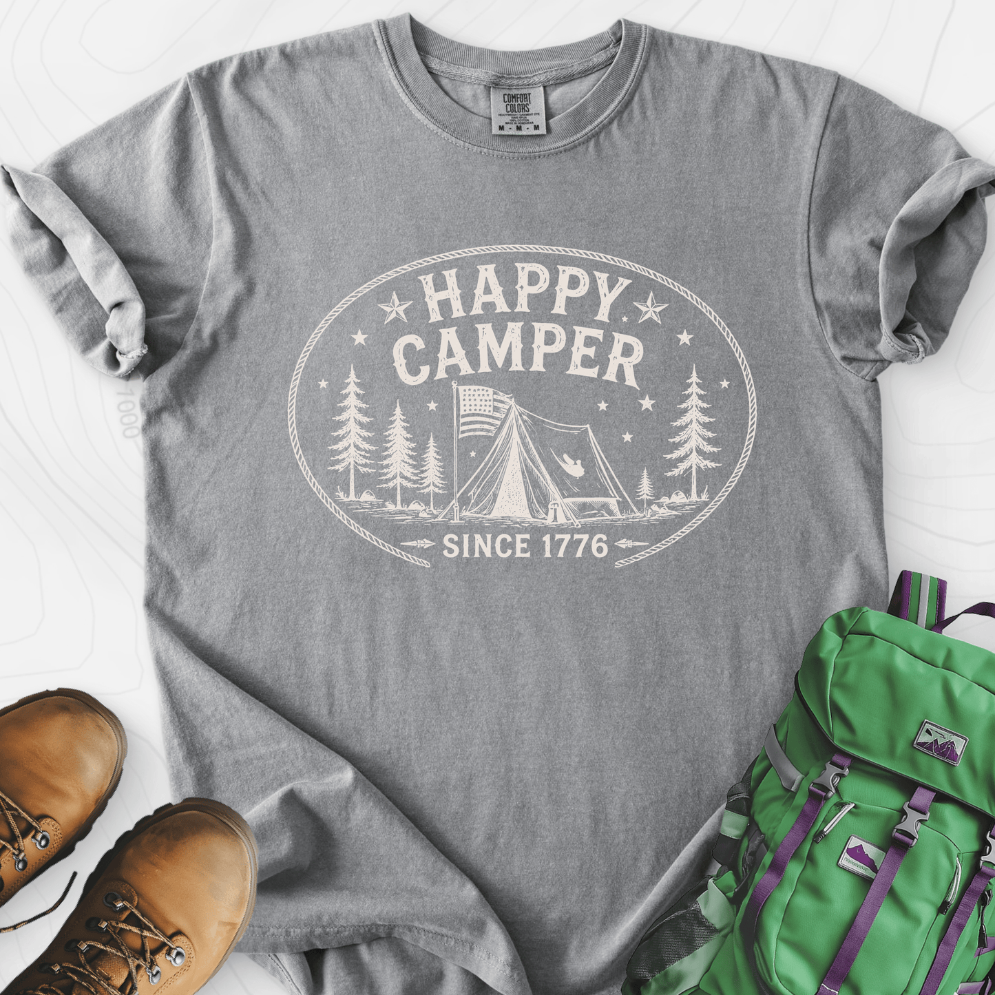 Happy Camper Badge T-Shirt