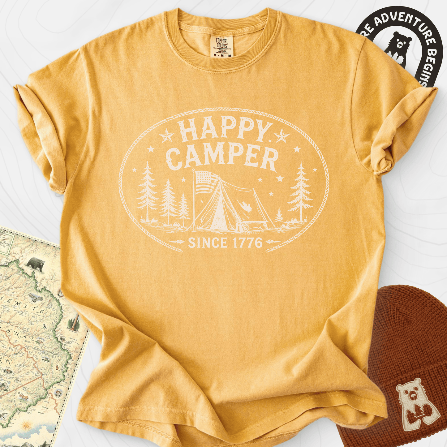 Happy Camper Badge T-Shirt