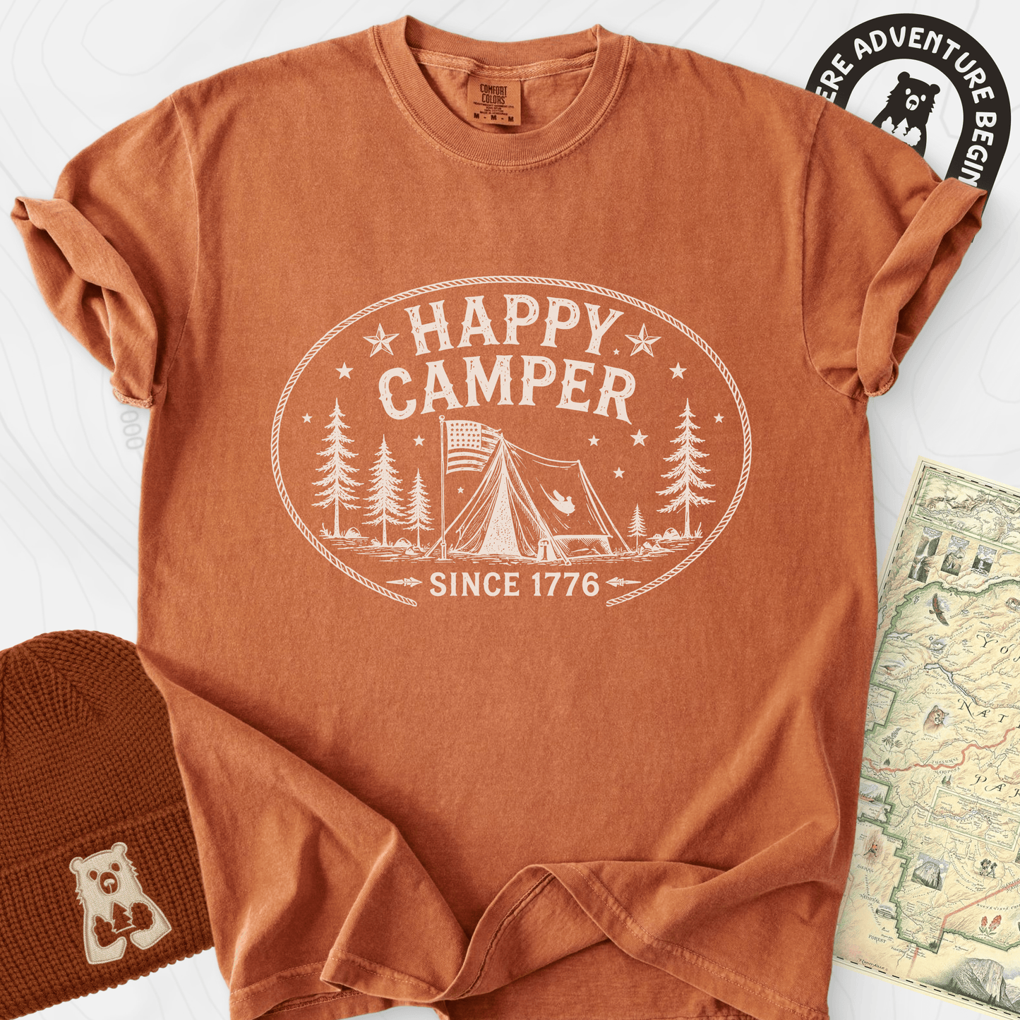 Happy Camper Badge T-Shirt
