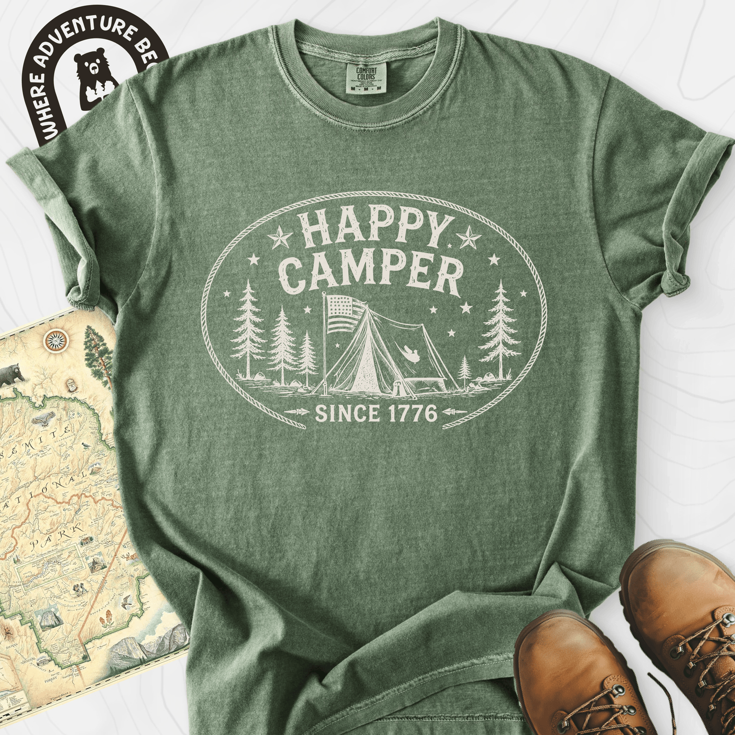Happy Camper Badge T-Shirt