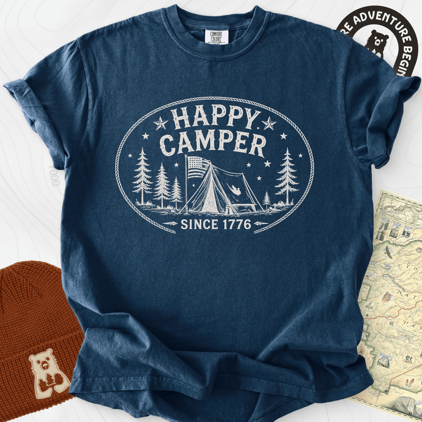 Happy Camper Badge T-Shirt