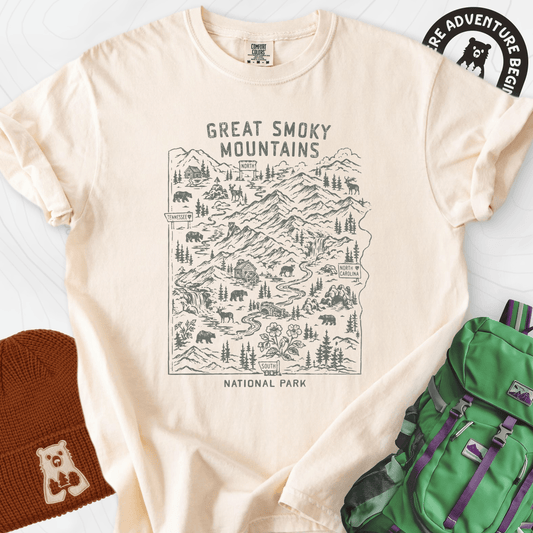 Smoky Mountains Map T-Shirt