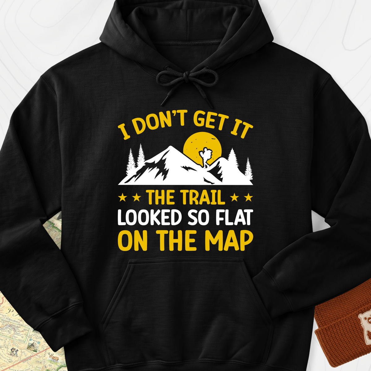 The Trail Looked So Flat Hoodie - Black