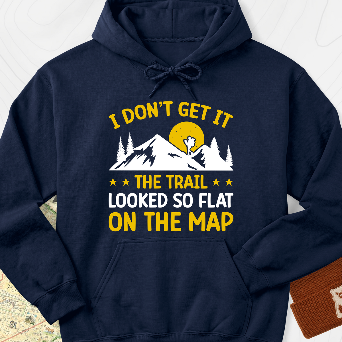 The Trail Looked So Flat Hoodie - Navy