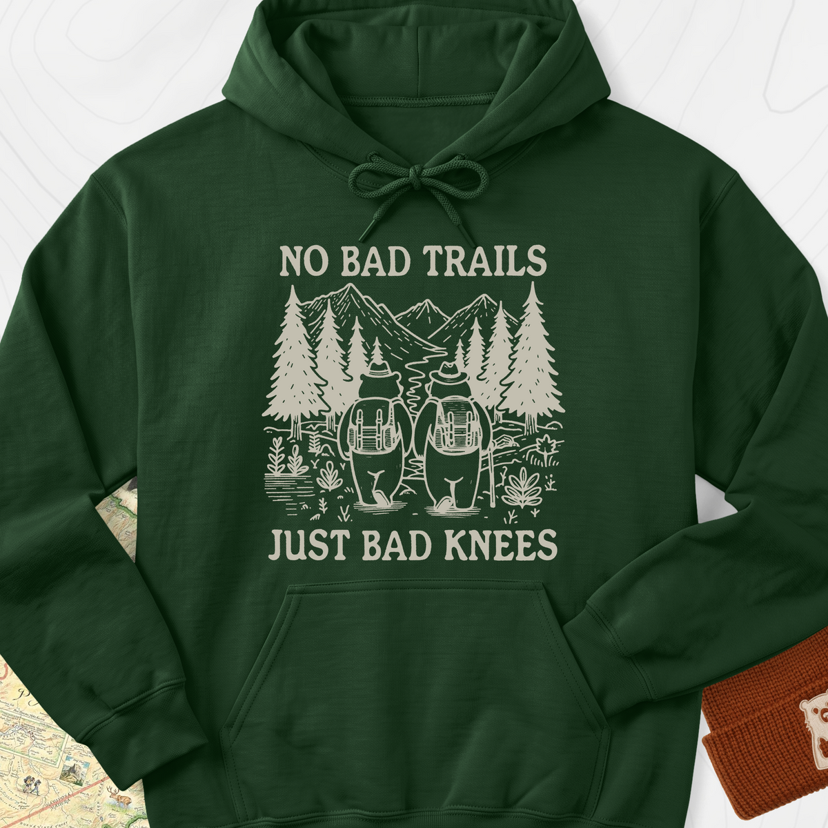 No Bad Trails Hoodie - Forest Green