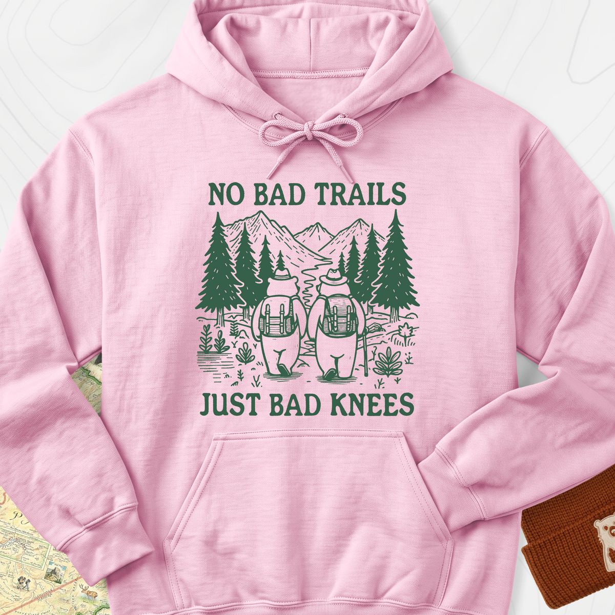 No Bad Trails Hoodie - Light Pink