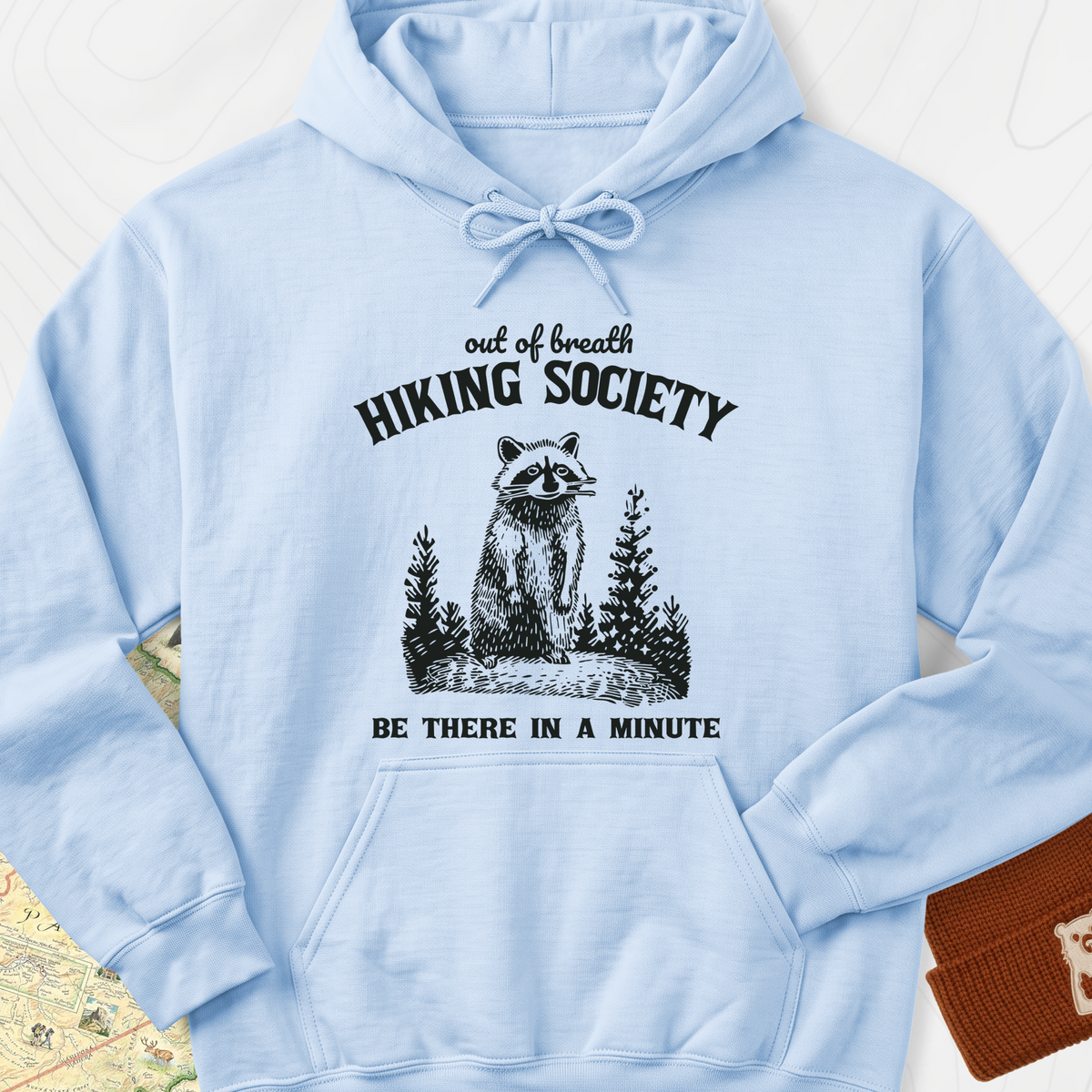 Out Of Breath Hiking Society Hoodie - Light Blue