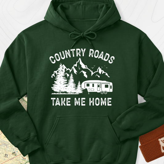 Country Road, Take Me Home Hoodie - Forest Green