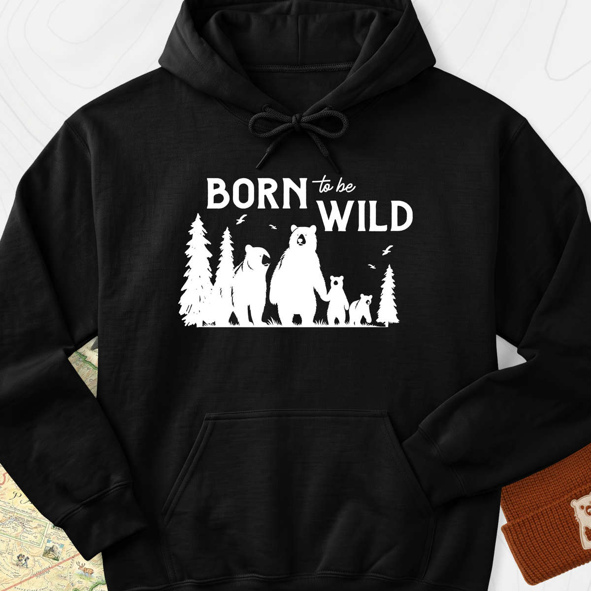 Born To Be Wild Bears Hoodie - Black