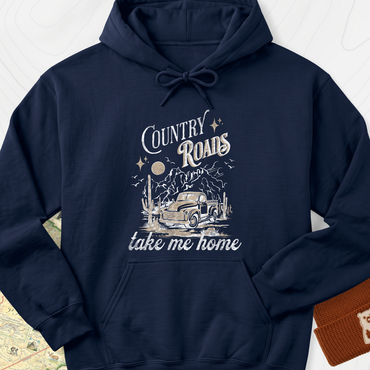 Country Roads Hoodie - Navy