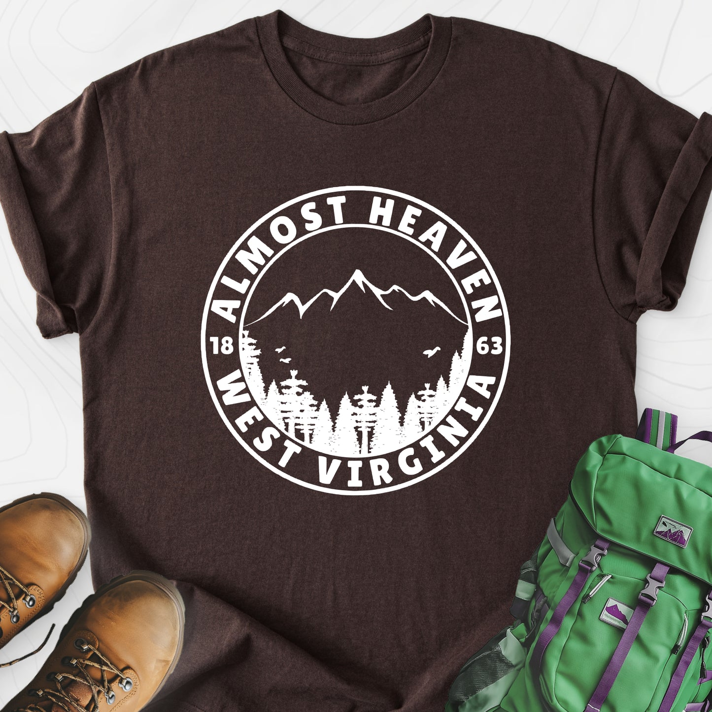 Almost Heaven Dark Chocolate front print lightweight T-shirt