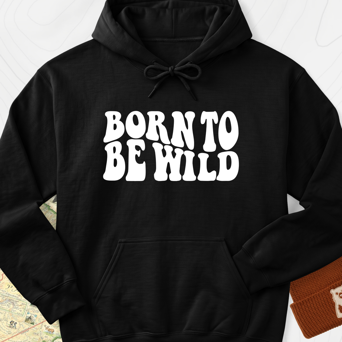 Born To Be Wild Retro Hoodie - Black