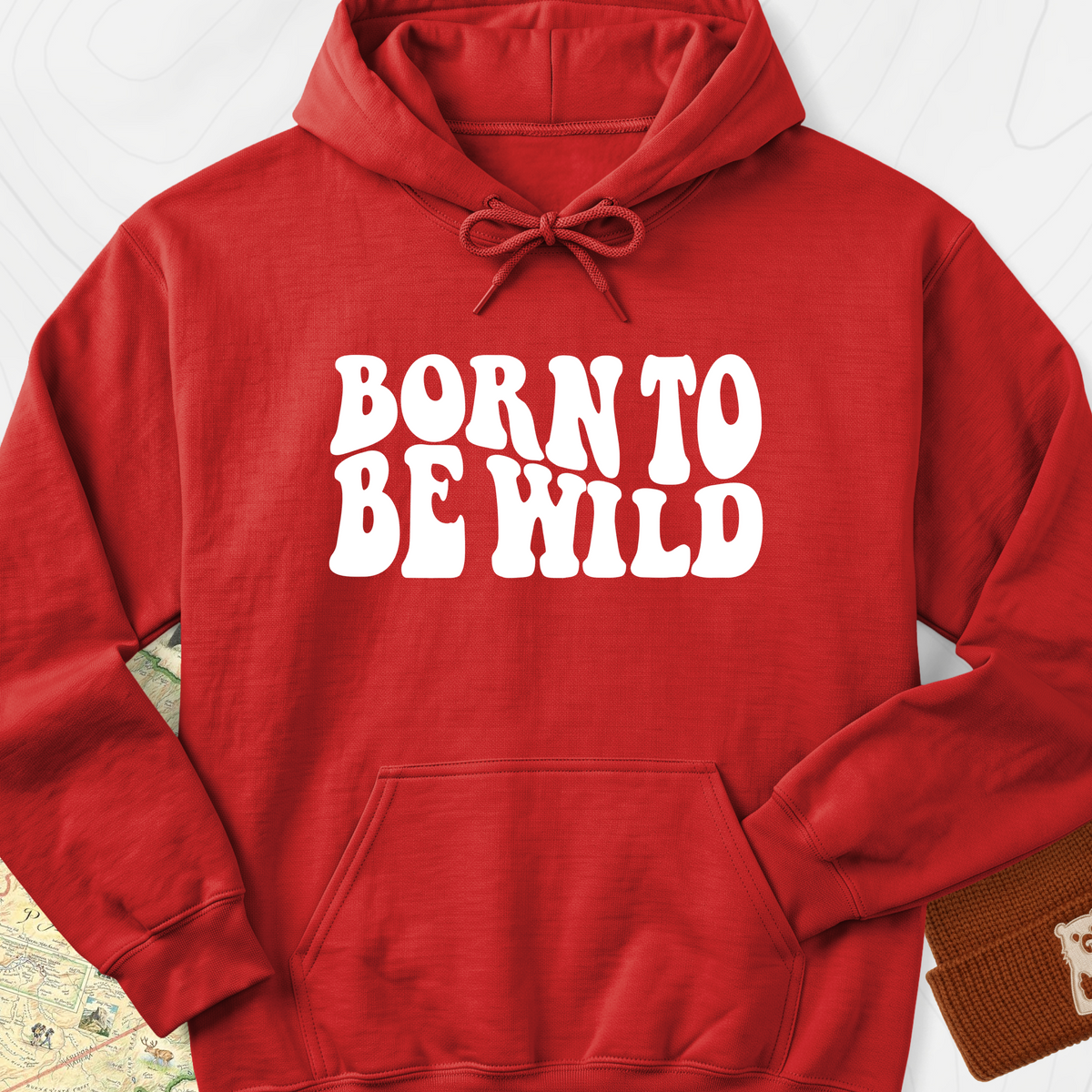 Born To Be Wild Retro Hoodie - Red