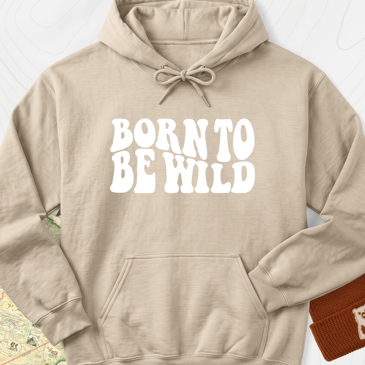 Born To Be Wild Retro Hoodie - Sand