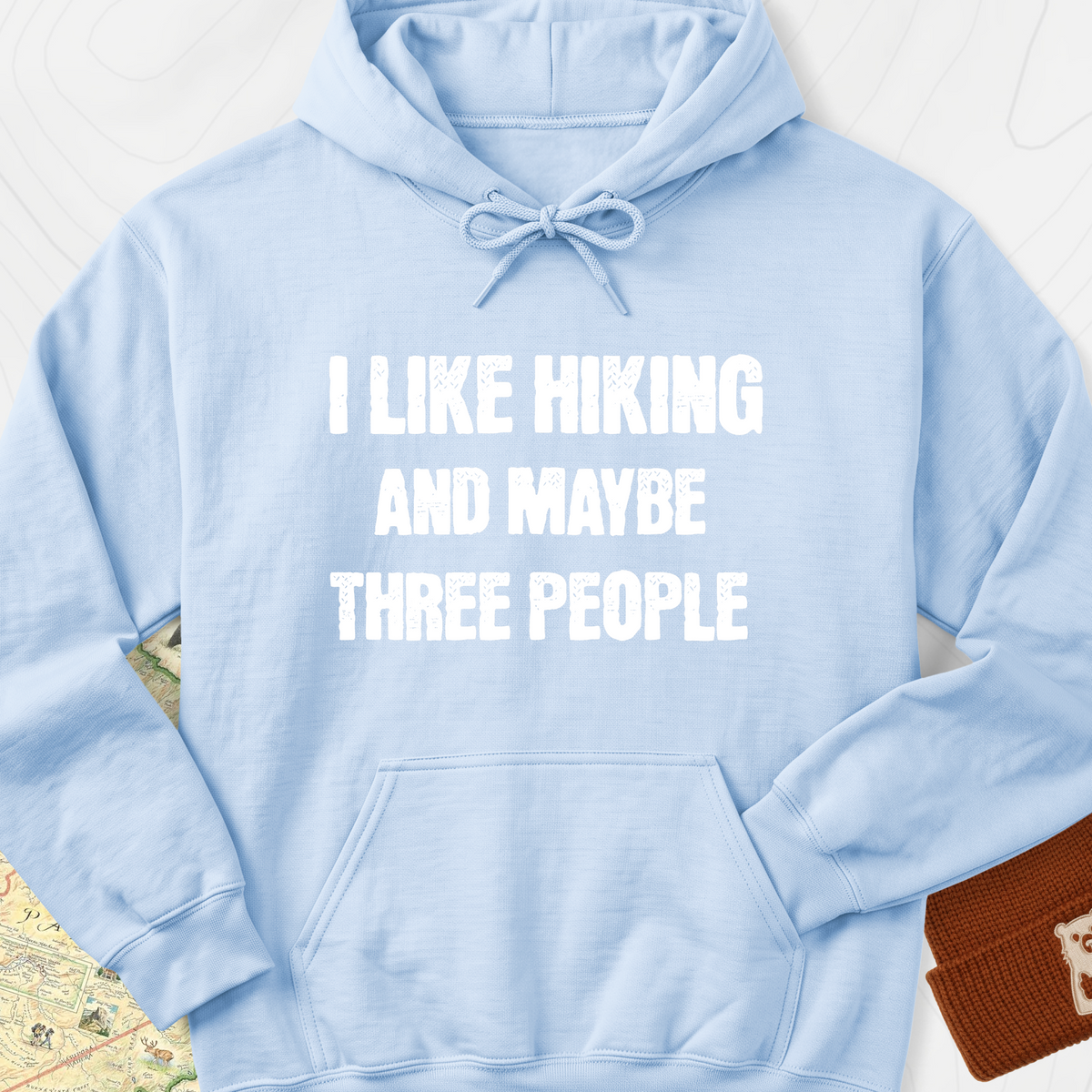 I Like Hiking... Hoodie - Light Blue