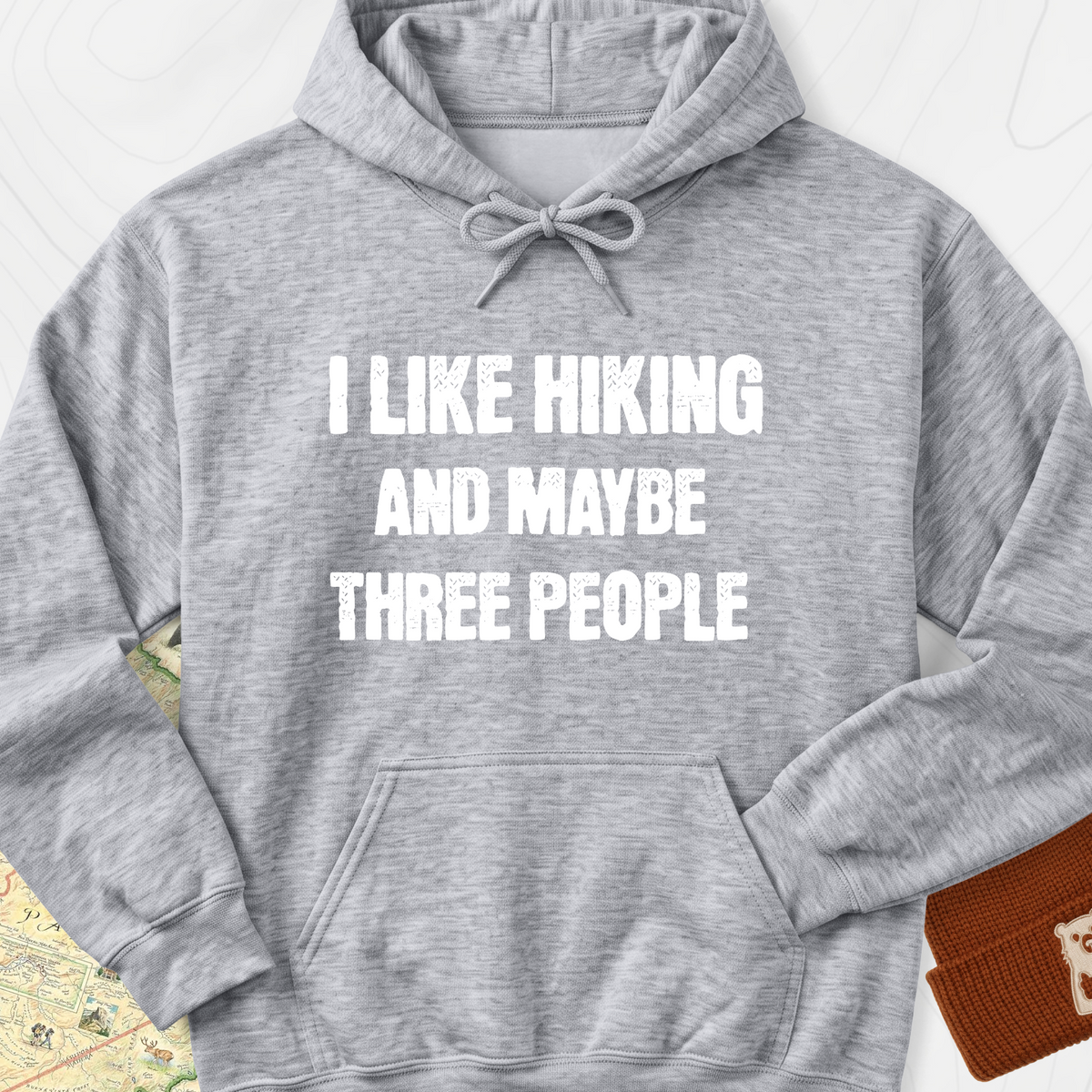 I Like Hiking... Hoodie - Sport Grey