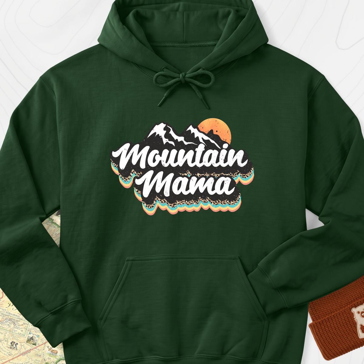 Mountain Mama Adventure Hoodie - Forest Green