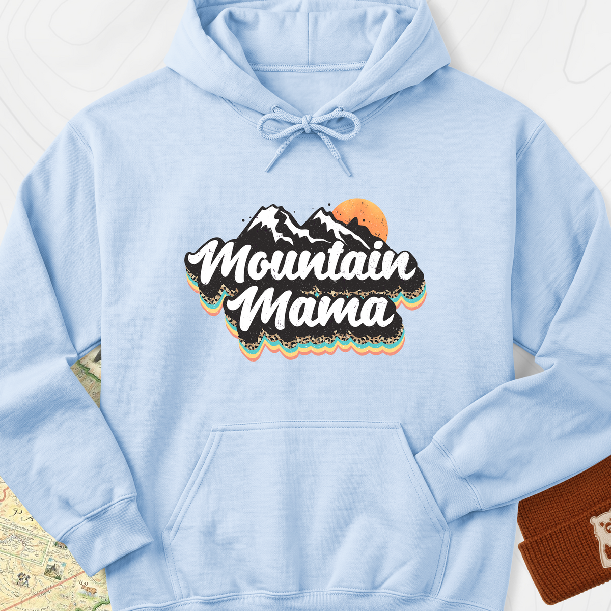 Mountain Mama Adventure Hoodie - Light Blue