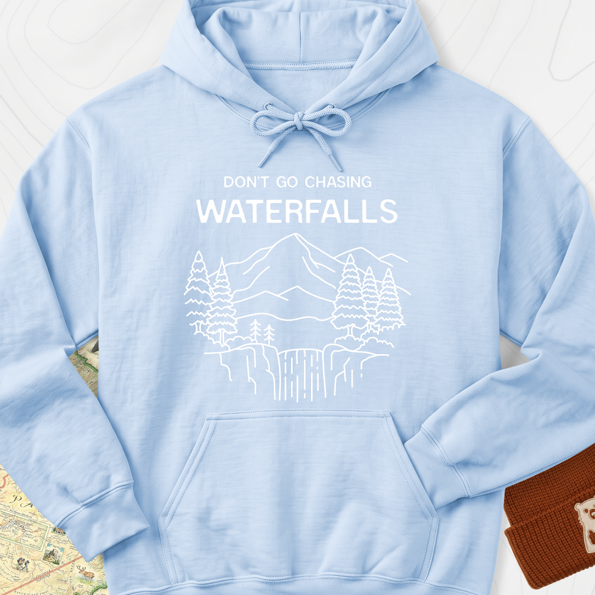 Dont Go Chasing Waterfalls Hoodie - Light Blue