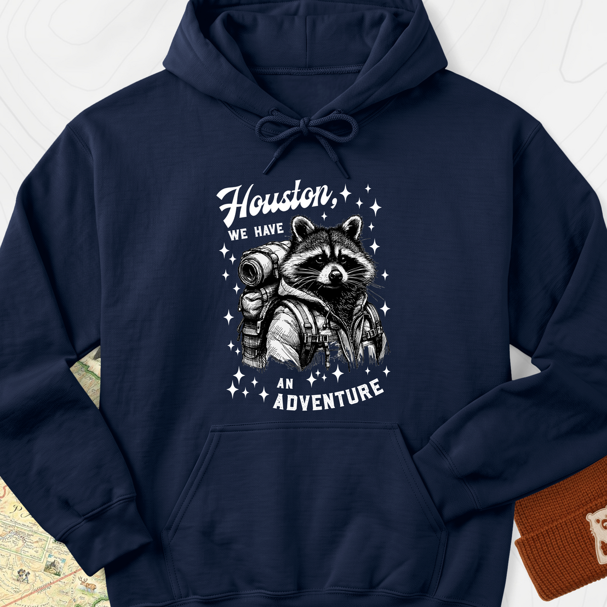 Houston We Have An Adventure Hoodie - Navy