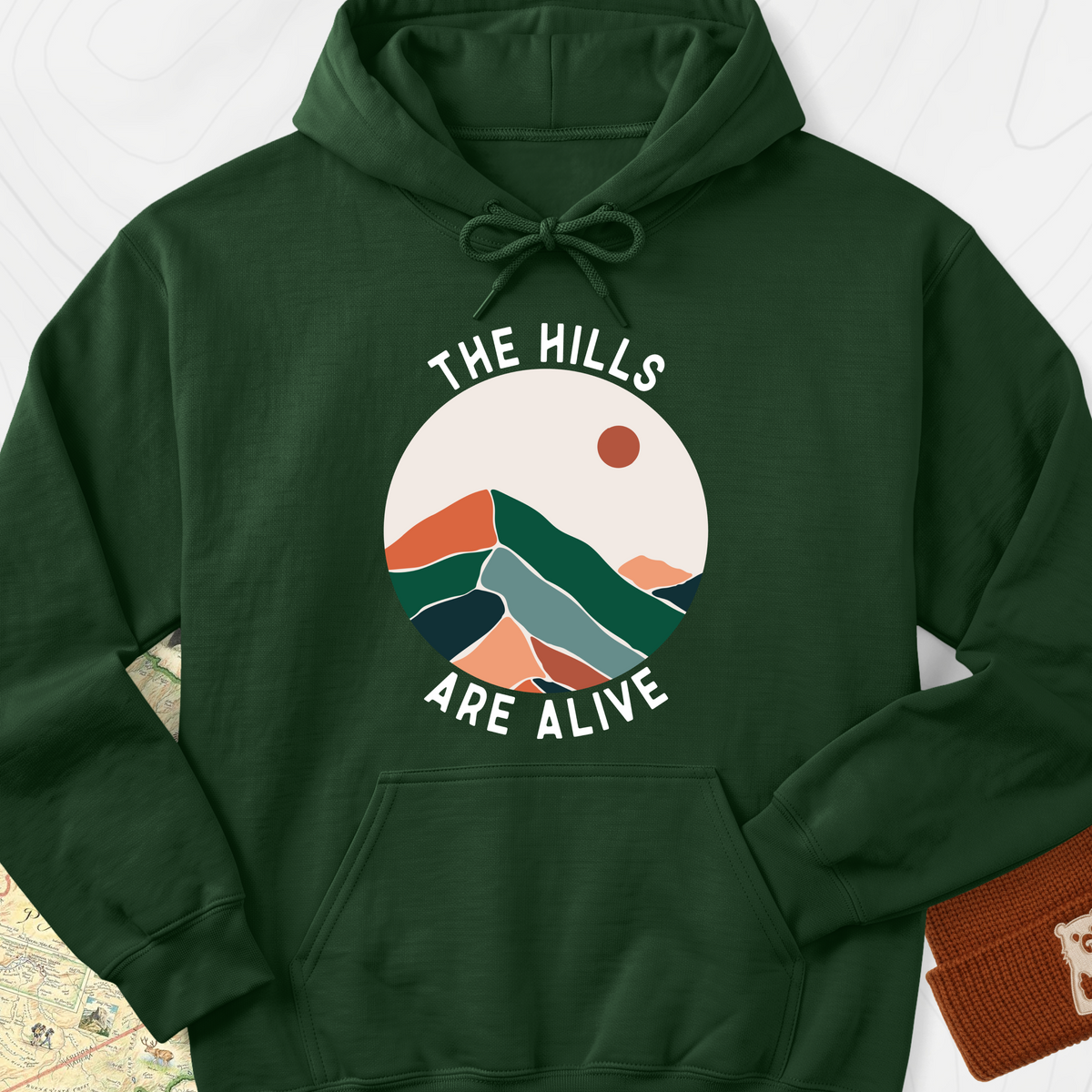 The Hills Are Alive Hoodie - Forest Green