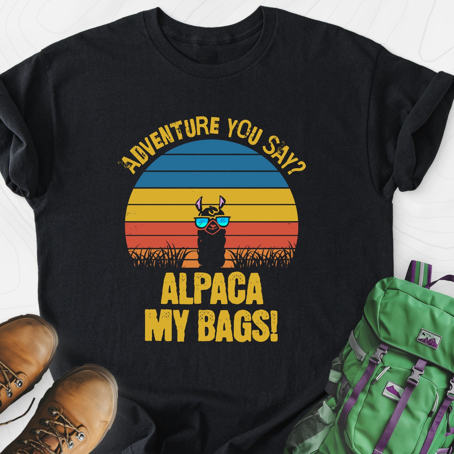 Alpaca My Bags Black front print lightweight T-shirt
