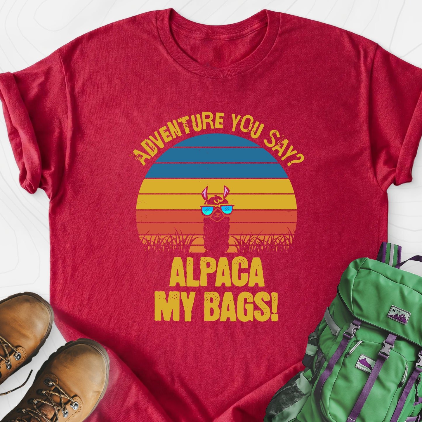 Alpaca My Bags Heather Red front print lightweight T-shirt
