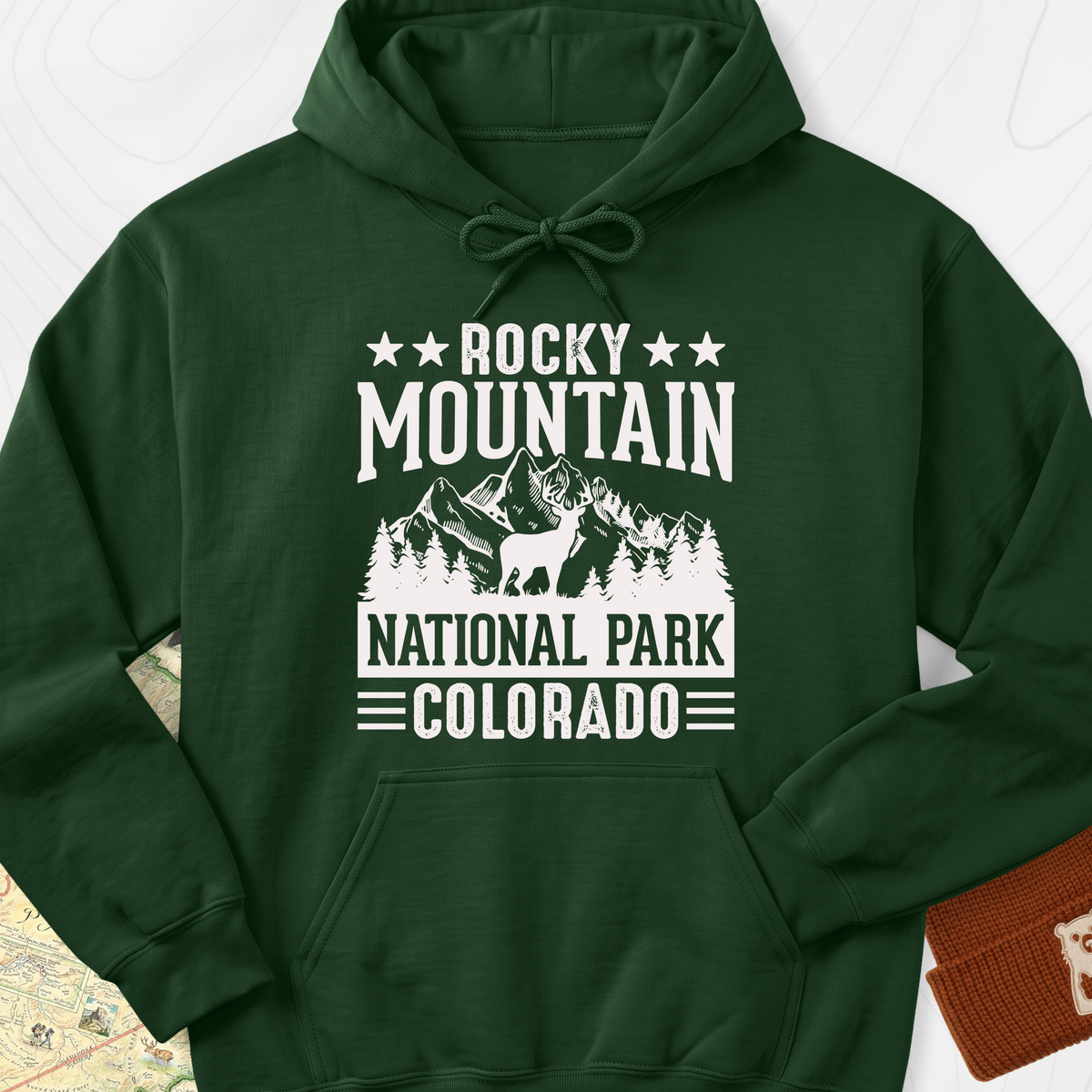 Rocky Mountain Hoodie - Forest Green