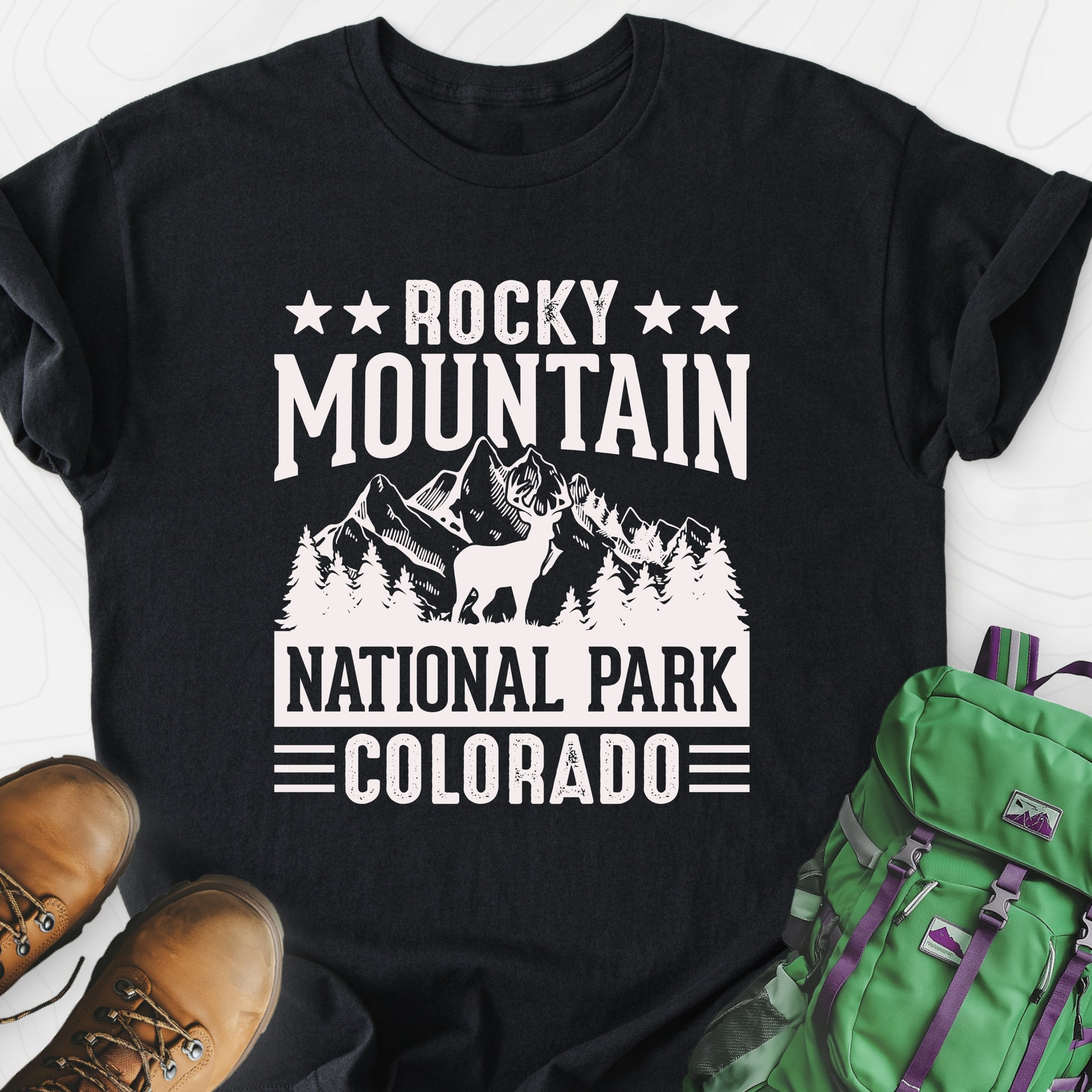 Rocky Mountain Black front print lightweight T-shirt