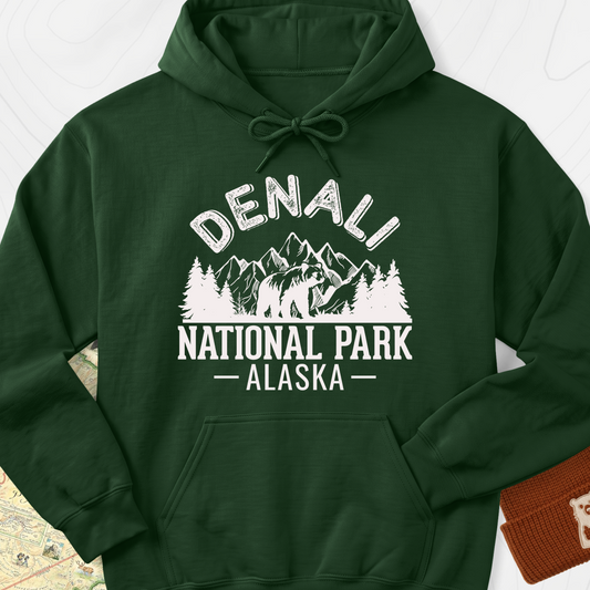 Denali Alaska Hoodie - Forest Green